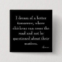 チキンおもしろいクロッシング磁石 缶バッジ