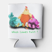 チキンおもしろいクーラーボックス-カスタム文字 缶クーラー (正面)