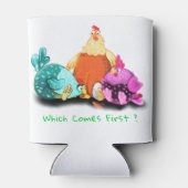 チキンおもしろいクーラーボックス-カスタム文字 缶クーラー (裏面)