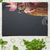 チキンおもしろいグメガネ キッチンタオル (折り畳み)