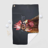 チキンおもしろいグメガネ ゴルフタオル (インサイチュ)