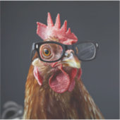 チキンおもしろいグメガネ シール (正面)