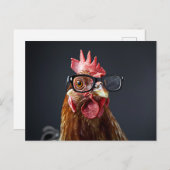 チキンおもしろいグメガネ ポストカード (正面/裏面)