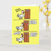 チキンおもしろいグ感じンの良いジョーク カード (黄色い花)