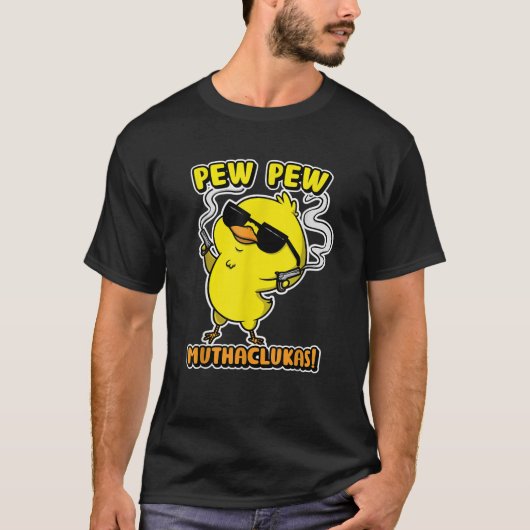 チキンおもしろいシャツピューMuthacluckas女性男性 Tシャツ (正面)