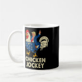 チキンおもしろいジョッキートランプミーム女子男性へ コーヒーマグカップ (左)