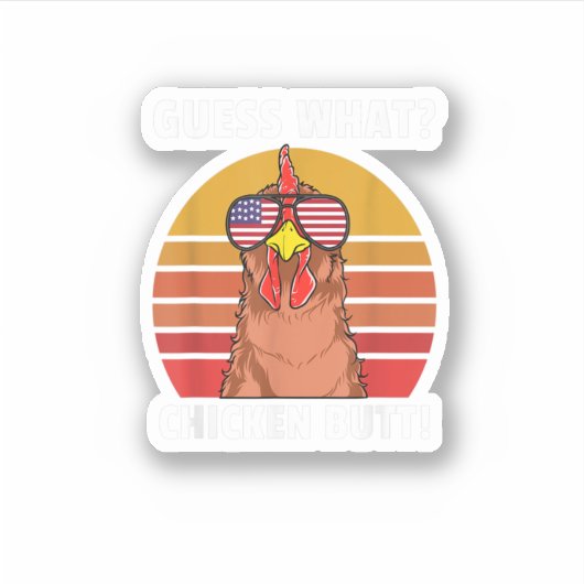 チキンおもしろいジョーク推測どのような鶏お尻 シール (正面)