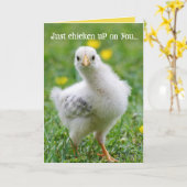 チキンおもしろいチェックイン カード (黄色い花)