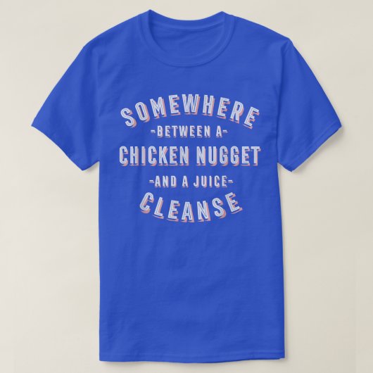 チキンおもしろいナゲットとジュースでチキンLをクレンジング Tシャツ (デザイン正面)