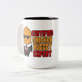 チキンおもしろいナゲットのエキスパート追加モノグラム ツートーンマグカップ (正面左)