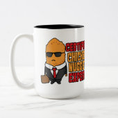 チキンおもしろいナゲットのエキスパート追加モノグラム ツートーンマグカップ (左)