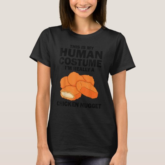 チキンおもしろいナゲットの衣装子供へファッションナグ Tシャツ (正面)