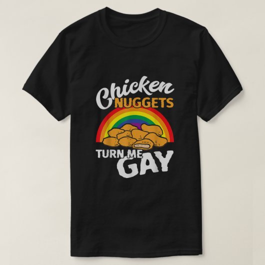 チキンおもしろいナゲットターンミーゲイLGBTプライド Tシャツ (デザイン正面)