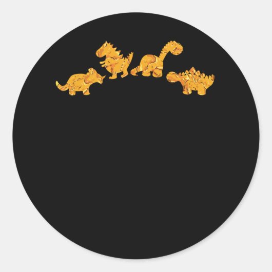 チキンおもしろいナゲットディノフード恐竜の恋人 ラウンドシール (正面)