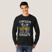 チキンおもしろいナゲット海賊版ハードコアフレイムスミーム Tシャツ (正面フル)