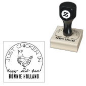 チキンおもしろいハッピーメール名スタンプ ラバースタンプ (押印)