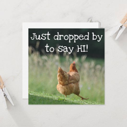 チキンおもしろいハロー引用文はハイキュートな農場動物と言う カード (正面/裏面インサイチュ)
