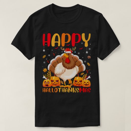 チキンおもしろいバードラバーハッピーチキンハローサンキュー Tシャツ (デザイン正面)