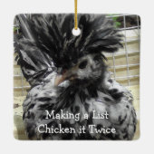 チキンおもしろいパンクリスマス セラミックオーナメント (裏面)