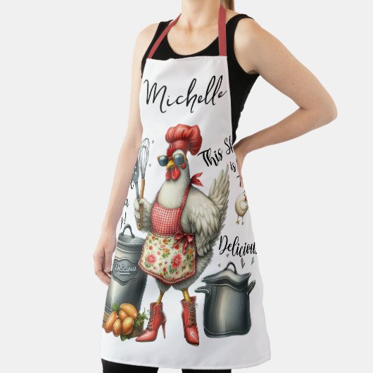 チキンおもしろいパーソナライズされたことわざ エプロン (インサイチュ)