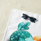 チキンおもしろいビーチタオル – カスタム文字 ビーチタオル (インサイチュ)