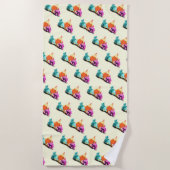 チキンおもしろいビーチタオル ビーチタオル (正面)