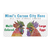チキンおもしろいファームの生卵シール ラベル (正面)