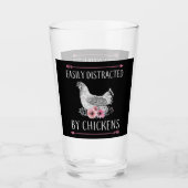 チキンおもしろいファーム愛好家ワードアートグラス タンブラーグラス (正面)