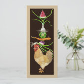 チキンおもしろいフラットカード 招待状 (スタンド正面)