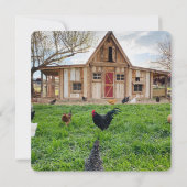 チキンおもしろいプンスクエアクリスマスフォトホリデーC シーズンカード (裏面)