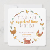 チキンおもしろいプンスクエアクリスマスフォトホリデーC シーズンカード (正面)