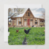 チキンおもしろいプンスクエアクリスマスフォトホリデーC シーズンカード (裏面)