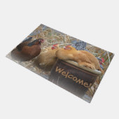 チキンおもしろいユニーク ドアマット (アングル)