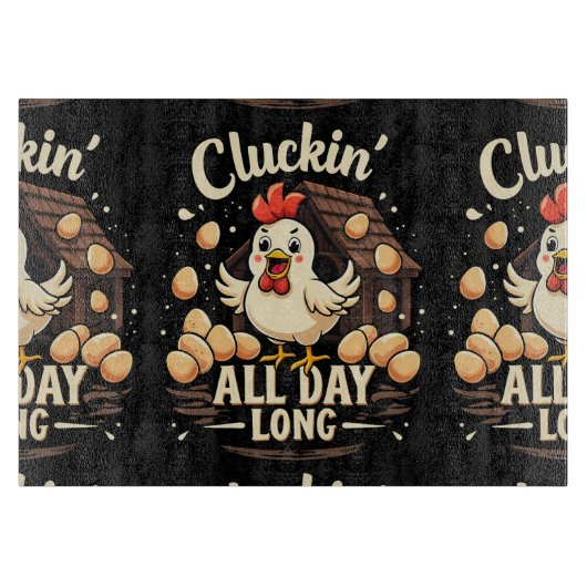 チキンおもしろいユーモアフ素朴ァームライフ カッティングボード (正面)