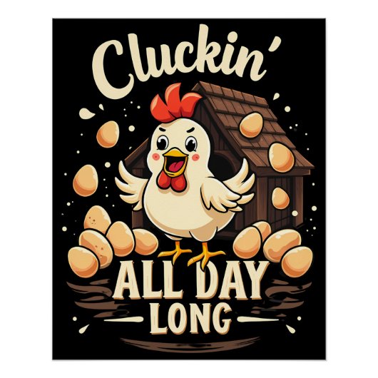 チキンおもしろいユーモアフ素朴ァームライフ ポスター (正面)