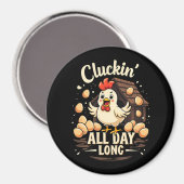 チキンおもしろいユーモアフ素朴ァームライフ マグネット (正面/裏面)