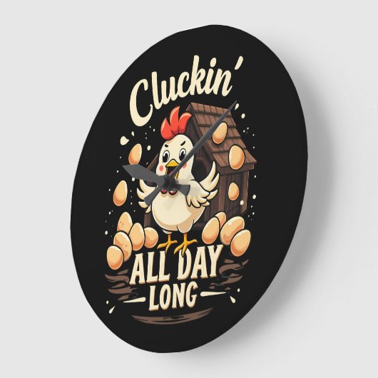 チキンおもしろいユーモアフ素朴ァームライフ ラージ壁時計 (傾斜)