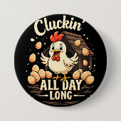 チキンおもしろいユーモアフ素朴ァームライフ 缶バッジ (正面)