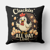 チキンおもしろいユーモア素朴ファームライフ装飾用クッション クッション (裏面)