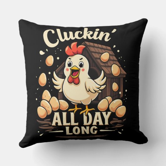 チキンおもしろいユーモア素朴ファームライフ装飾用クッション クッション (裏面)