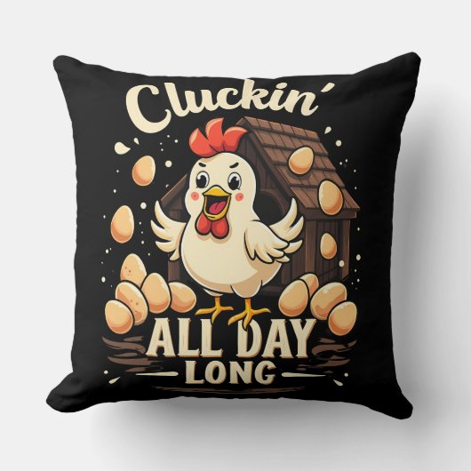 チキンおもしろいユーモア素朴ファームライフ装飾用クッション クッション (正面)