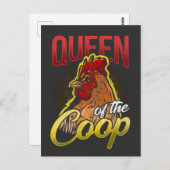 チキンおもしろいレディーアニマルヘン農業 ポストカード (正面/裏面)