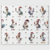 チキンおもしろいワインパーティークリスマスホリデーホワイト ラッピングペーパー (フラット)