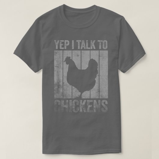 チキンおもしろい女子チ熱狂するキン農家L Tシャツ (デザイン正面)