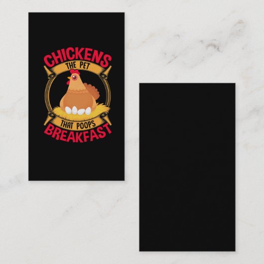 チキンおもしろい引用文ブレックファーストウンチヘン農業 名刺 (正面/裏面)