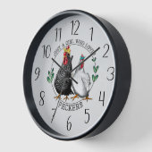 チキンおもしろい愛好家の言葉アート 壁時計 (傾斜)