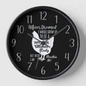 チキンおもしろい愛好家ワードアート大きな時計 壁時計 (正面)