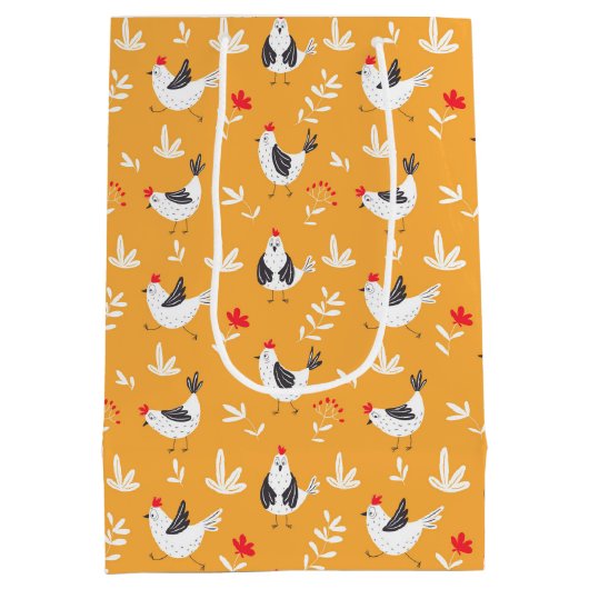 チキンおもしろい抱き枕 ミディアムペーパーバッグ (裏面)