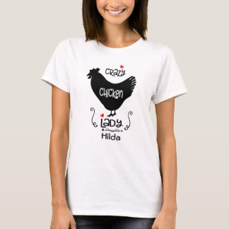 チキンおもしろい熱狂するレディパーソナライズされた Tシャツ