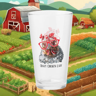チキンおもしろい熱狂するレディ追加文字 タンブラーグラス